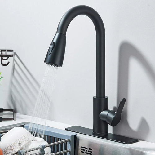 Senlesen Kitchen Sink Faucet Single Handle Pull Out Sprayer Swivel